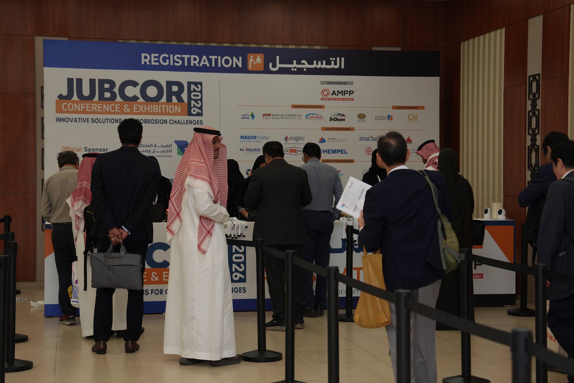 Delegates at the registration desk
