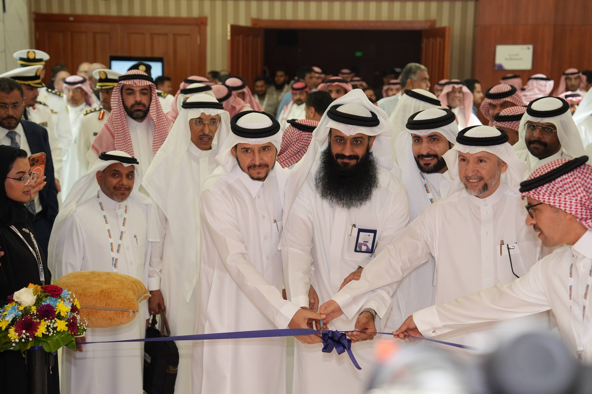Ribbon cutting at the exhibition opening