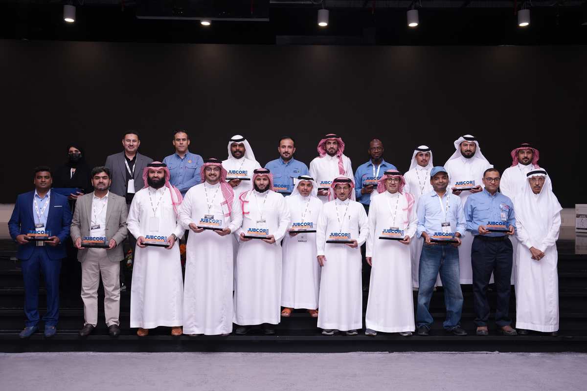 Award recipients group photo on stage at Jubcor 2026